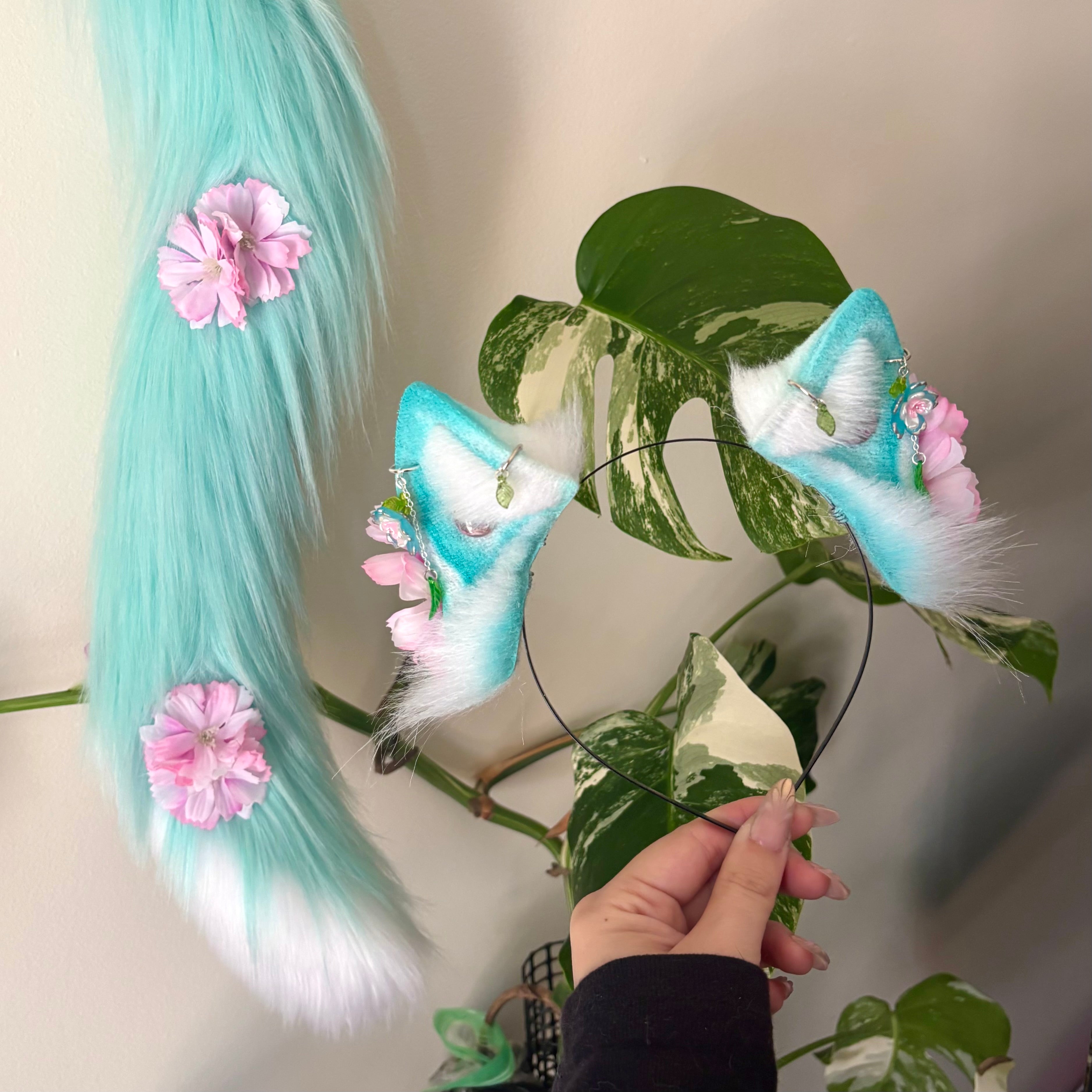 Minty Blue Sakura Kitten Set