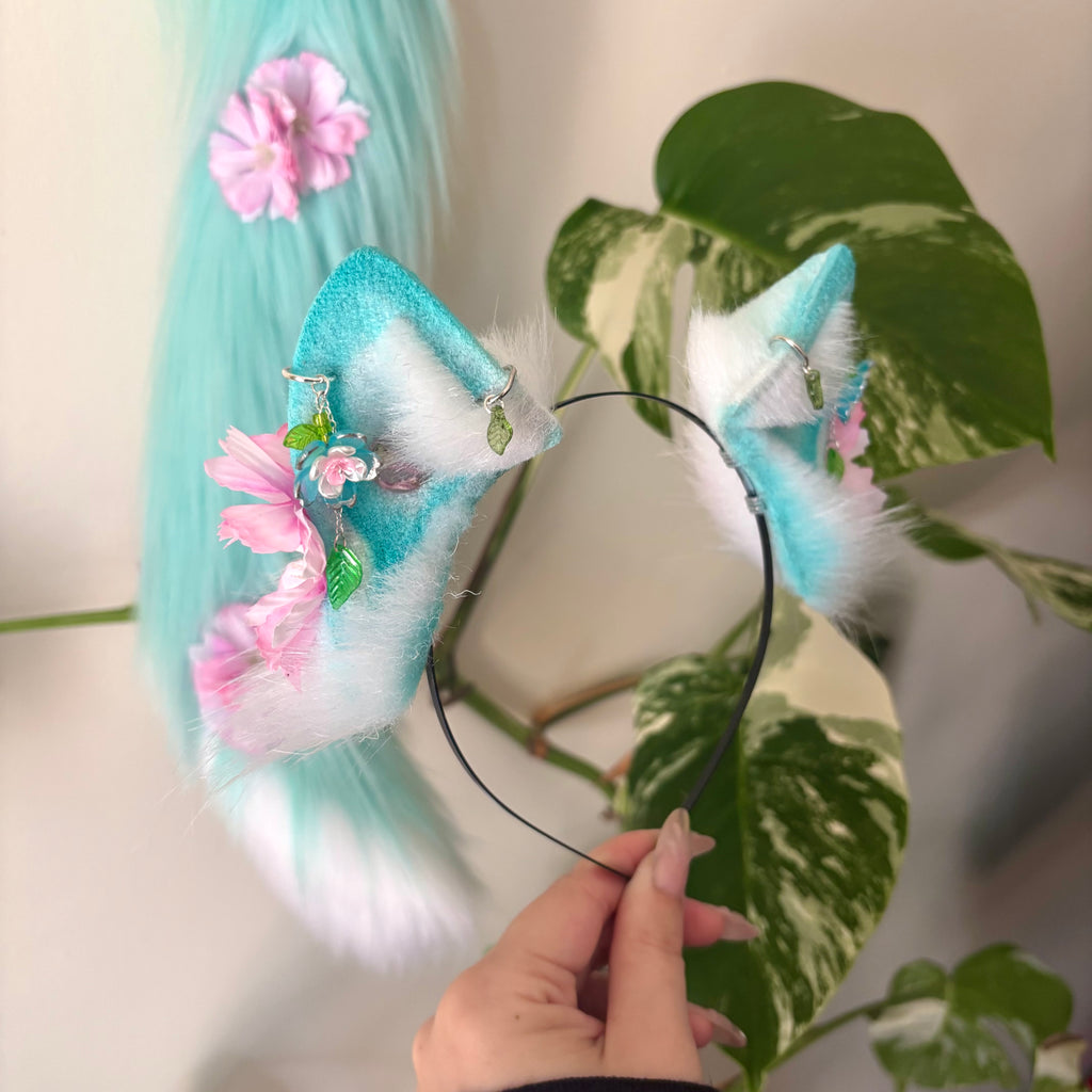 Minty Blue Sakura Kitten Set
