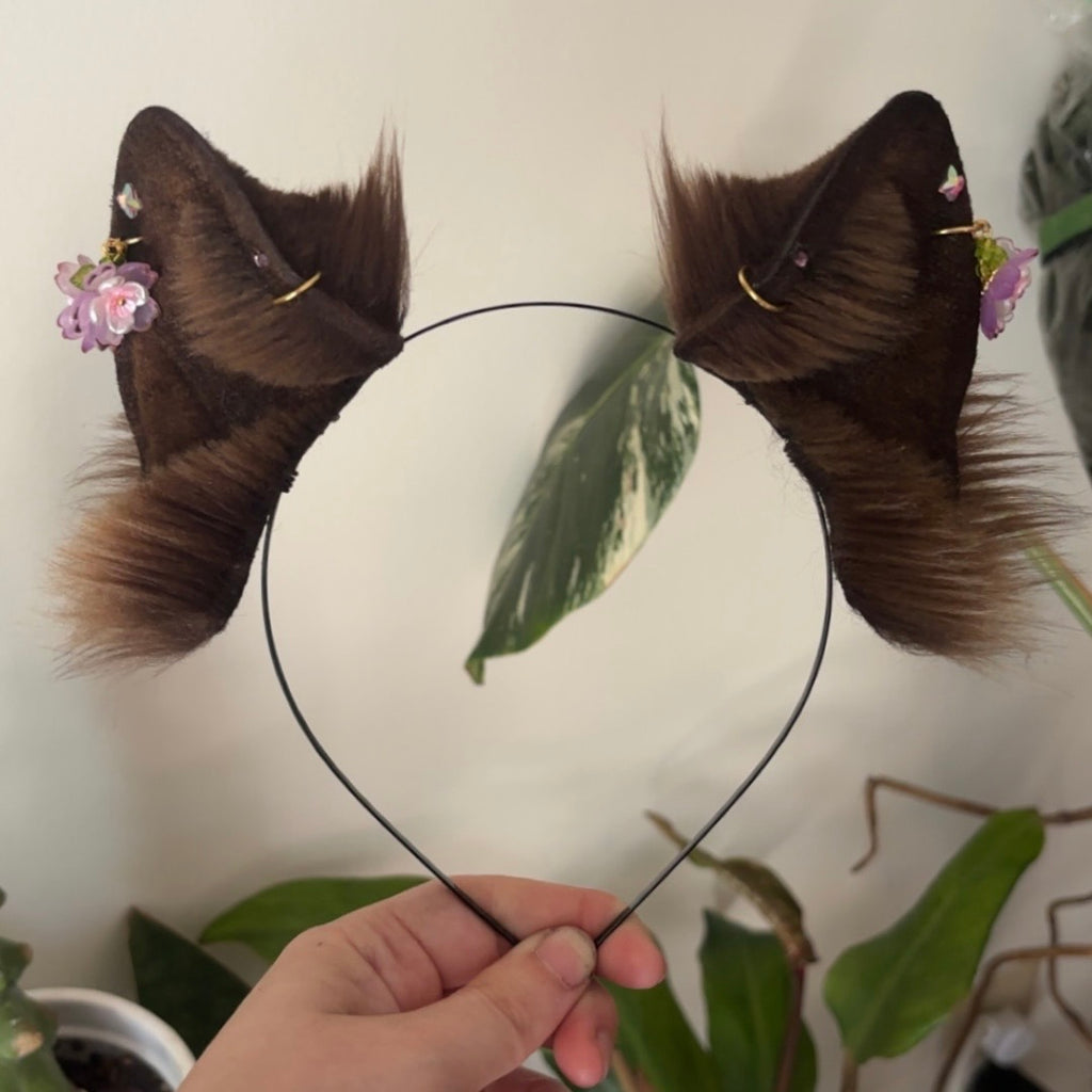 Chocolate Brown Kitten Ears