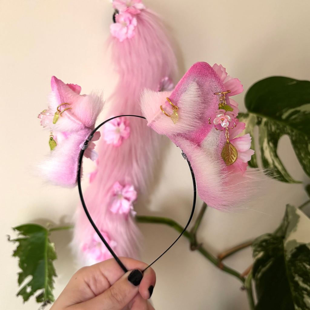 Pink Sakura Blossom Kitten Set