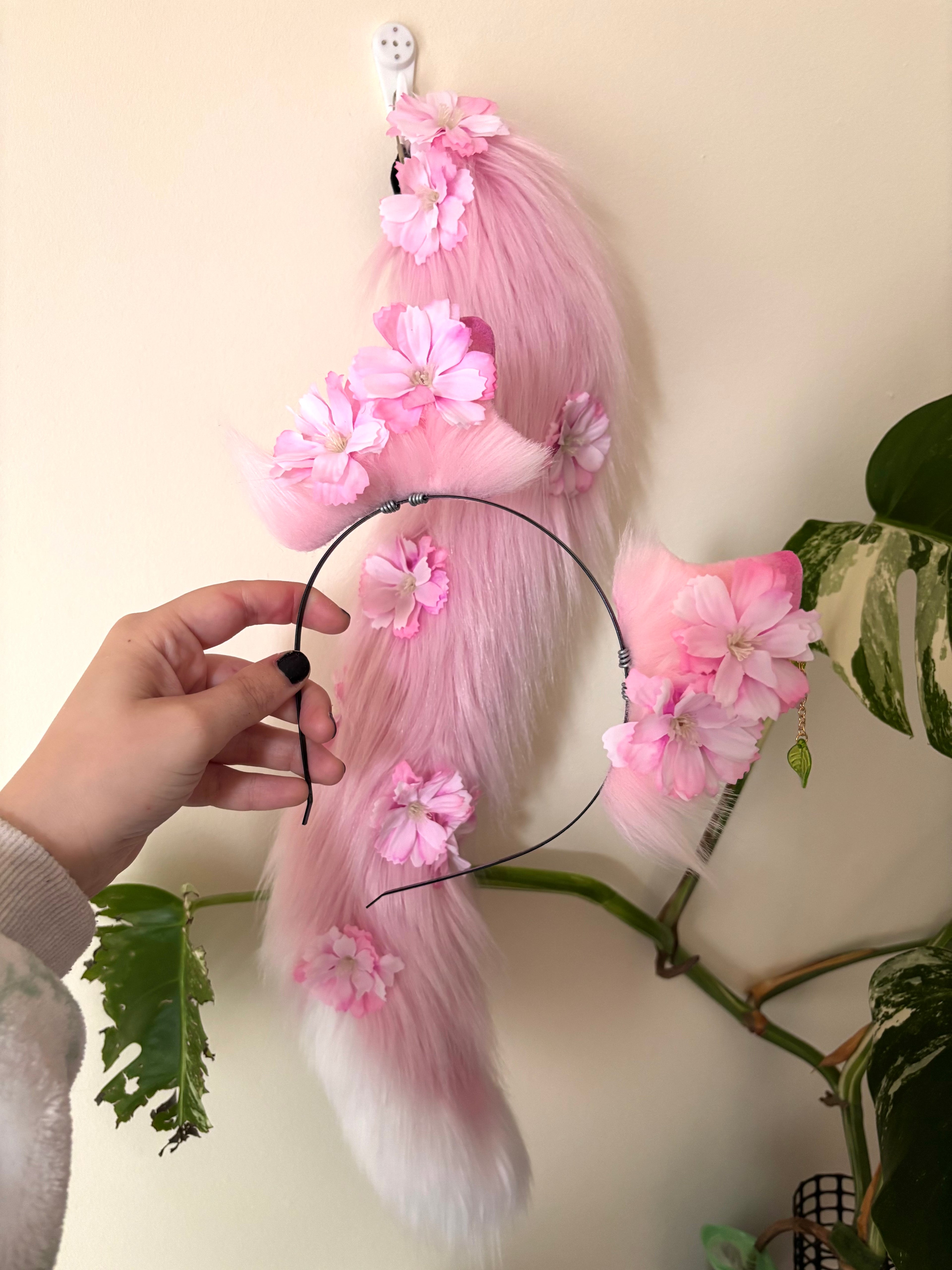 Pink Sakura Blossom Kitten Set